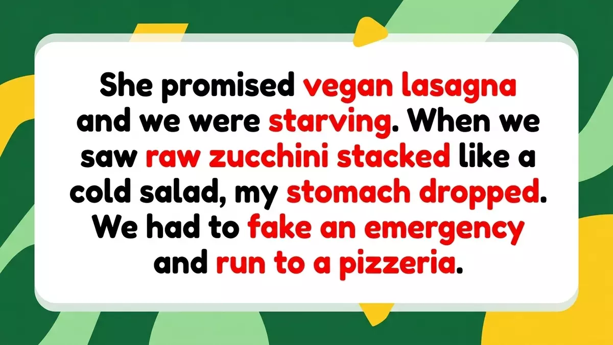 Culinary Catastrophe: Host Promises Vegan Lasagna But Serves a Raw Stacked Salad instead