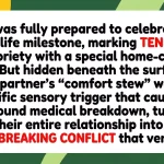 Girlfriend Ignores Severe Eating Disorder for His Milestone Celebration