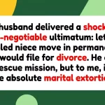 Ultimatum at Home: Husband Demands Wife Accept Troubled Niece or Face Divorce